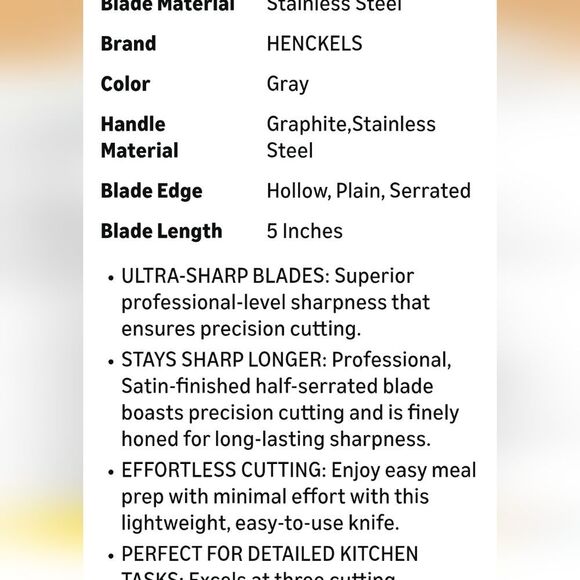 ZWILLING J.A. Henckels Graphite Forged 5" Hollow Edge Santuko Knife - Picture 4 of 6